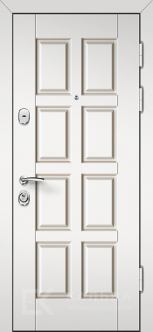 Фото «Стальная дверь белая филёнчатая внутренняя отделка орех для квартиры №350»