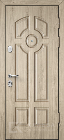 Фото «Входная дверь венге с внутренней панелью светлый дуб №390»