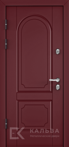 Фото №2 «Стальная дверь коньяк резной декор бордо для частного дома №146»