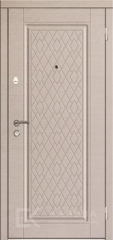 Фото «Стальная дверь ромбы снаружи внутри орех декор для частного дома №325»